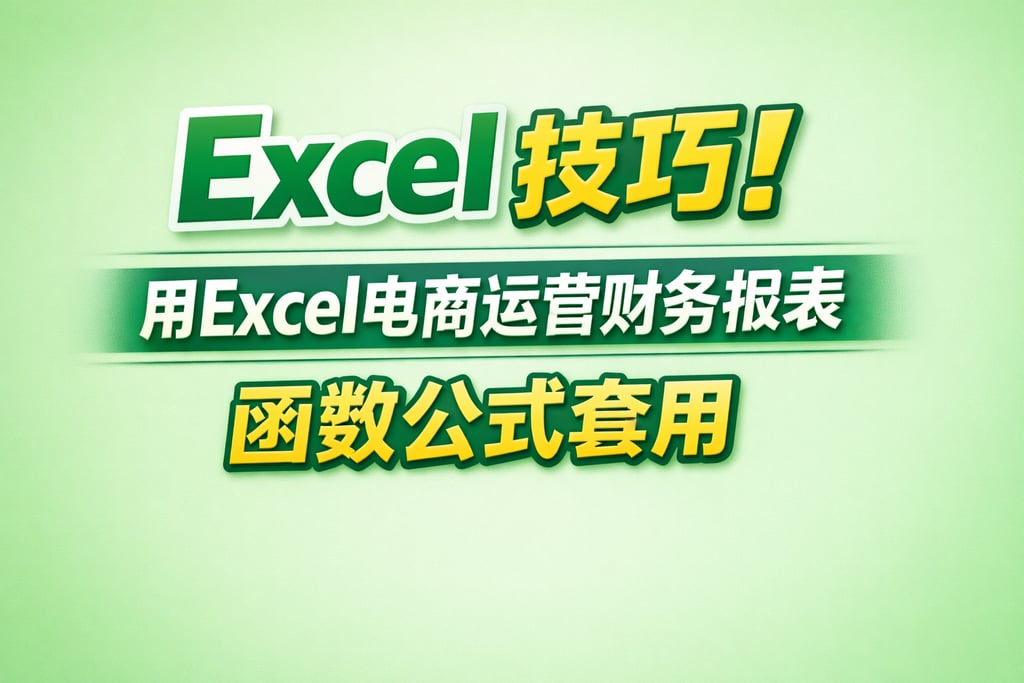 Excel 技巧！用 excel 电商运营财务报表，函数公式套用